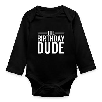 Der Geburtstags-Typ - Baby Bio-Langarm-Body - Schwarz - Vorne