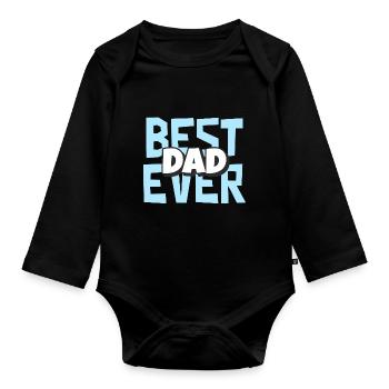 Best Dad Ever - Organic Longsleeve Baby Bodysuit - black - Front