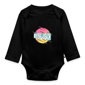 Mönchengladbach Germany City Font Vintage - Organic Longsleeve Baby Bodysuit - black - Front
