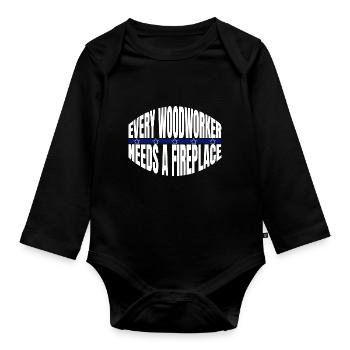 carpenter work tshirts present birthday funshirt - Organic Longsleeve Baby Bodysuit - black - Front