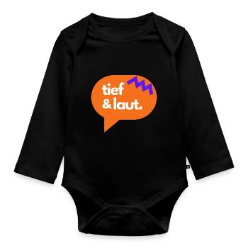 tief & laut - Baby Bio-Langarm-Body - Schwarz - Vorne