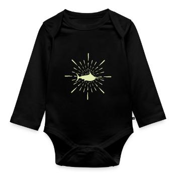 My Shark Shark - Organic Longsleeve Baby Bodysuit - black - Front