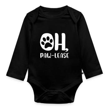 oh location de patte Design pour un amoureux des blagues d’animaux de compagnie - Body Bébé bio manches longues - noir - Devant