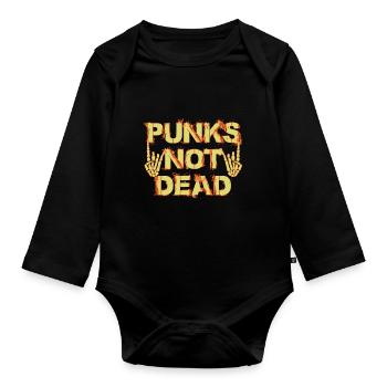 Punks not Dead - Baby Bio-Langarm-Body - Schwarz - Vorne