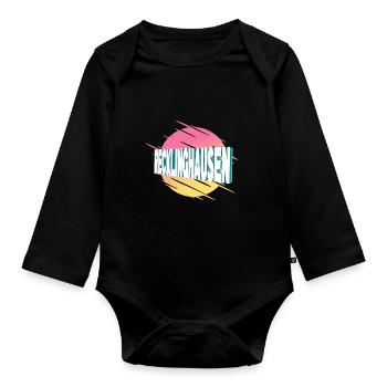 Recklinghausen Germany Font Vintage Retro - Organic Longsleeve Baby Bodysuit - black - Front
