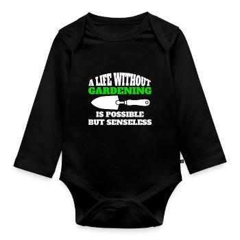Gardener Hobby Gardener Gift Garden Orchard - Organic Longsleeve Baby Bodysuit - black - Front