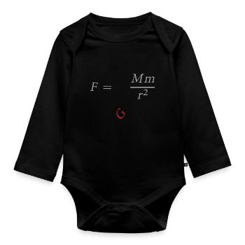 Isaac Newton - Organic Longsleeve Baby Bodysuit - black - Front