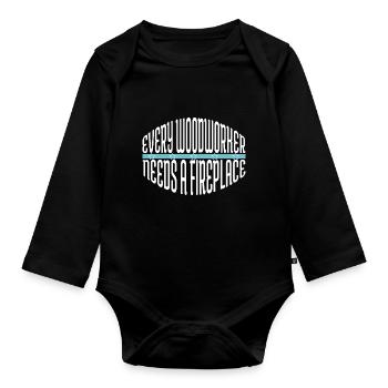 Charpentier Sweats à capuche et sweat-shirts Menuisier Maçon - Body Bébé bio manches longues - noir - Devant