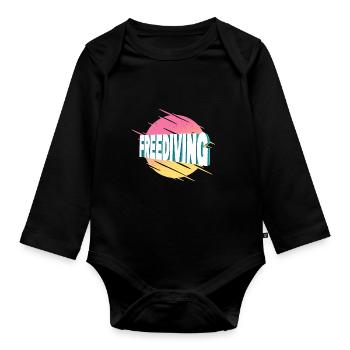 Apnée en apnée Plongée en apnée - Body Bébé bio manches longues - noir - Devant