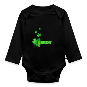 Nerd - Baby Bio-Langarm-Body - Schwarz - Vorne