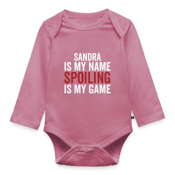 Sandra est mon nom Spoiling est mon jeu - Body Bébé bio manches longues - mauve - Devant