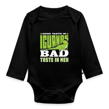 Good Taste in Iguanas bad taste in men - Baby Bio-Langarm-Body - Schwarz - Vorne