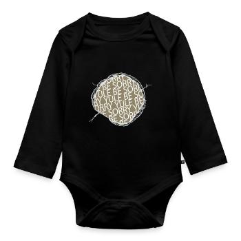 Dino Bedroom Couples Funny Sayings Happy Comic - Organic Longsleeve Baby Bodysuit - black - Front