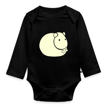 Hamster Cute Animal Rodent Animals Pet Vector 4 - Organic Longsleeve Baby Bodysuit - black - Front