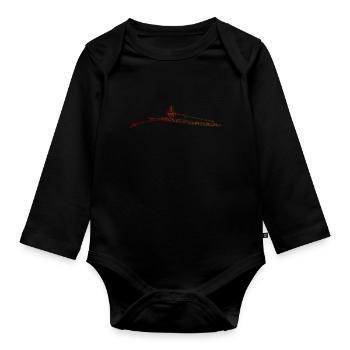 Damen Rudern Herren Ruderer Rowing - Baby Bio-Langarm-Body - Schwarz - Vorne