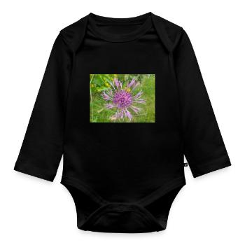 greater knapweed also centaurea Skabiosen-Flocken - Organic Longsleeve Baby Bodysuit - black - Front