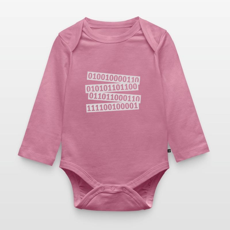 Binary Code Program Language Organic Longsleeve Baby Bodysuit