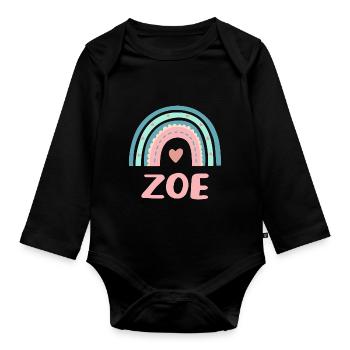 Zoe Nom Rainbow Baby - Body Bébé bio manches longues - noir - Devant