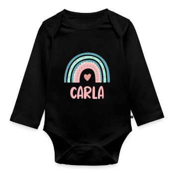 Carla Nom Rainbow Baby - Body Bébé bio manches longues - noir - Devant