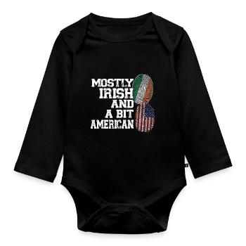 Irland Irisch Irische Wurzeln Geschenk - Baby Bio-Langarm-Body - Schwarz - Vorne