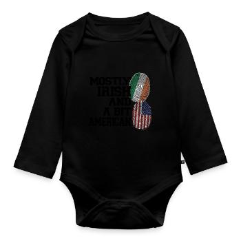 Irland Irisch Irische Wurzeln Geschenk - Baby Bio-Langarm-Body - Schwarz - Vorne