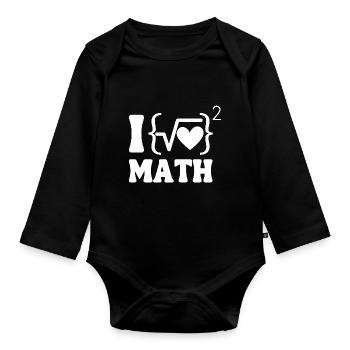 Ich liebe Mathe White Edition - Baby Bio-Langarm-Body - Schwarz - Vorne