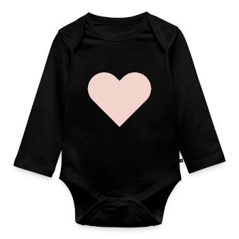 Je t'aime - Body Bébé bio manches longues - noir - Devant