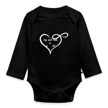 Mon âme sœur est un chat - Body Bébé bio manches longues - noir - Devant