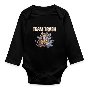 Possum design for opossum lovers and possum - Organic Longsleeve Baby Bodysuit - black - Front