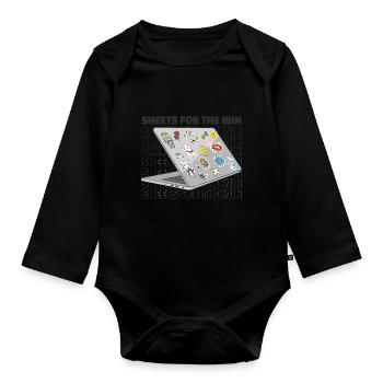 Data Entry Clerk Sheets For The Win Art - Organic Longsleeve Baby Bodysuit - black - Front