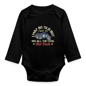 Hot Rods - Oldtimer - Baby Bio-Langarm-Body - Schwarz - Vorne