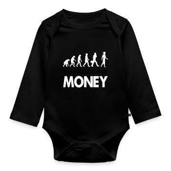 Bitcoin Trading Crypto Aktien - Baby Bio-Langarm-Body - Schwarz - Vorne