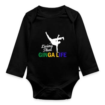 Dicton de danse afro-brésilienne pour la Capoeira - Body Bébé bio manches longues - noir - Devant