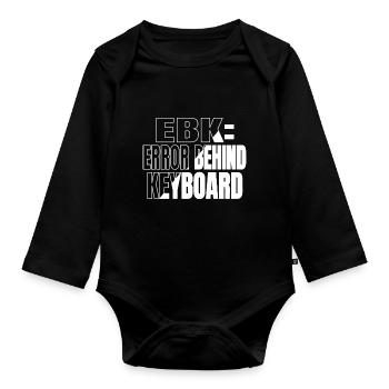 funny sayings glitch hack out gift idea birthday - Baby Bio-Langarm-Body - Schwarz - Vorne