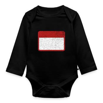 Plate Name plate Tin plate Warning Attention - Organic Longsleeve Baby Bodysuit - black - Front