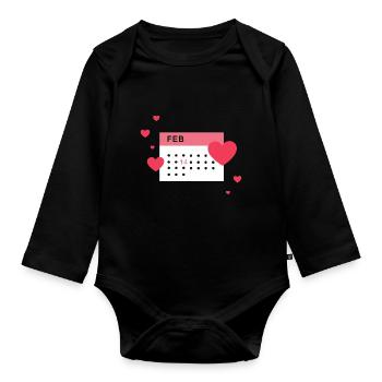 Kalender 14 Multiple Heart - Baby Bio-Langarm-Body - Schwarz - Vorne