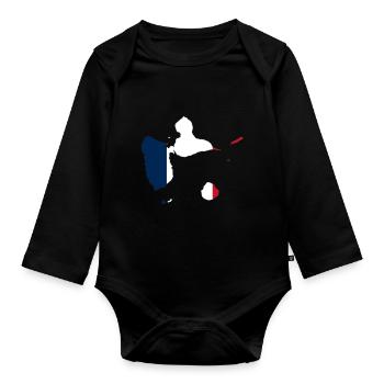 Stadtplan von Guadeloupe - Baby Bio-Langarm-Body - Schwarz - Vorne