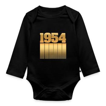 Geburtstag 1954 - Baby Bio-Langarm-Body - Schwarz - Vorne