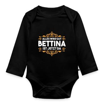 Bettina - Baby Bio-Langarm-Body - Schwarz - Vorne