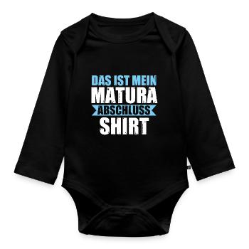 Matura Prüfung Maturant Geschenk - Baby Bio-Langarm-Body - Schwarz - Vorne