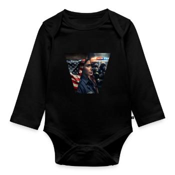 One common goal, dispatcher - Organic Longsleeve Baby Bodysuit - black - Front