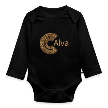 Pour Alva - Body Bébé bio manches longues - noir - Devant