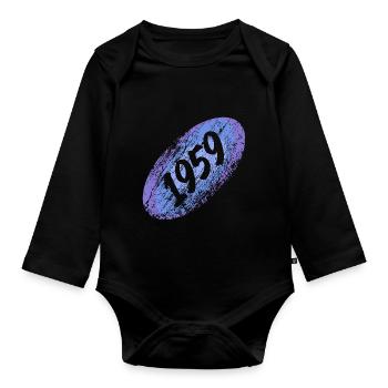 Recruit 1959 - Organic Longsleeve Baby Bodysuit - black - Front