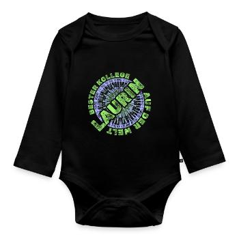 Chef Job Mitarbeiter Vorname Laurin - Baby Bio-Langarm-Body - Schwarz - Vorne