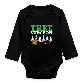 Baumchirurg Holzarbeiter Baumpfleger Arboriculture - Baby Bio-Langarm-Body - Schwarz - Vorne