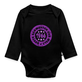 Jahr 1966 - Baby Bio-Langarm-Body - Schwarz - Vorne