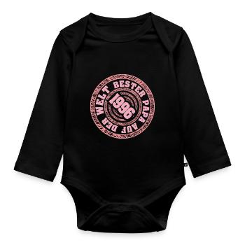 Vater 1996 - Baby Bio-Langarm-Body - Schwarz - Vorne