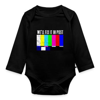 We'll fix it in post - Organic Longsleeve Baby Bodysuit - black - Front