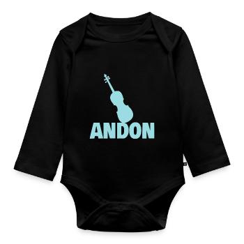 Bratsche Andon - Baby Bio-Langarm-Body - Schwarz - Vorne