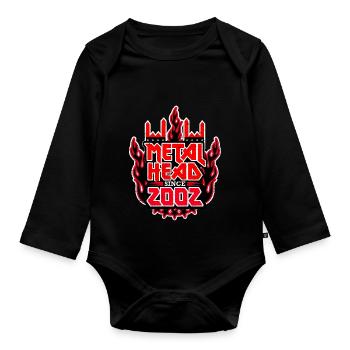 METALHEAD since 2002 - Organic Longsleeve Baby Bodysuit - black - Front